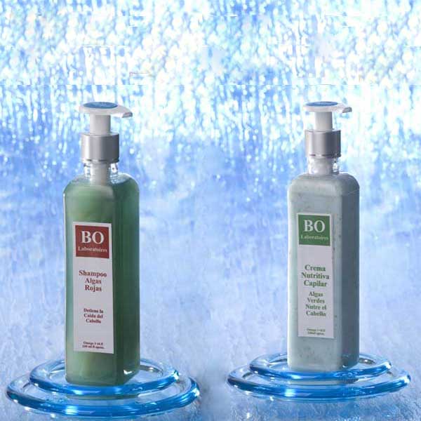 Complete Hair Loss Treatment: Red Seaweed Shampoo and Green Seaweed Nutritive Capillary Cream with Omega 3